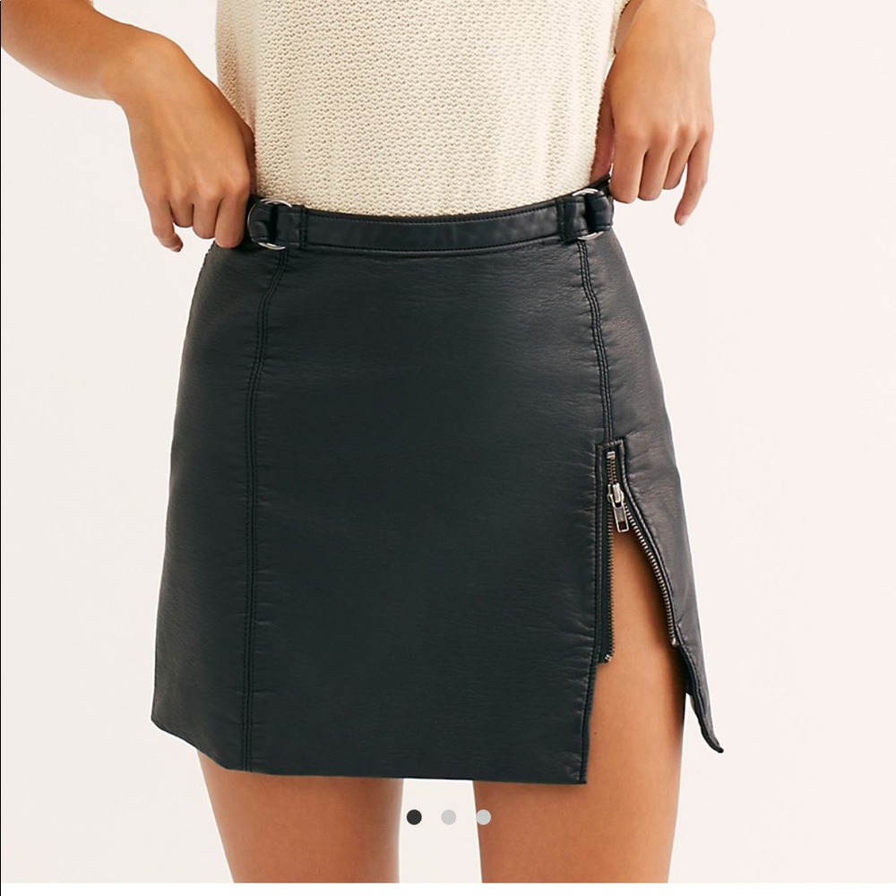 Free PeopleMidnight Magic Leather Skirt